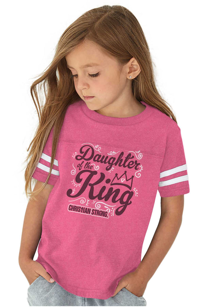 Daughter Of The King Toddler Football Jersey Tee-Direct To Garment Print-Brisco Baby