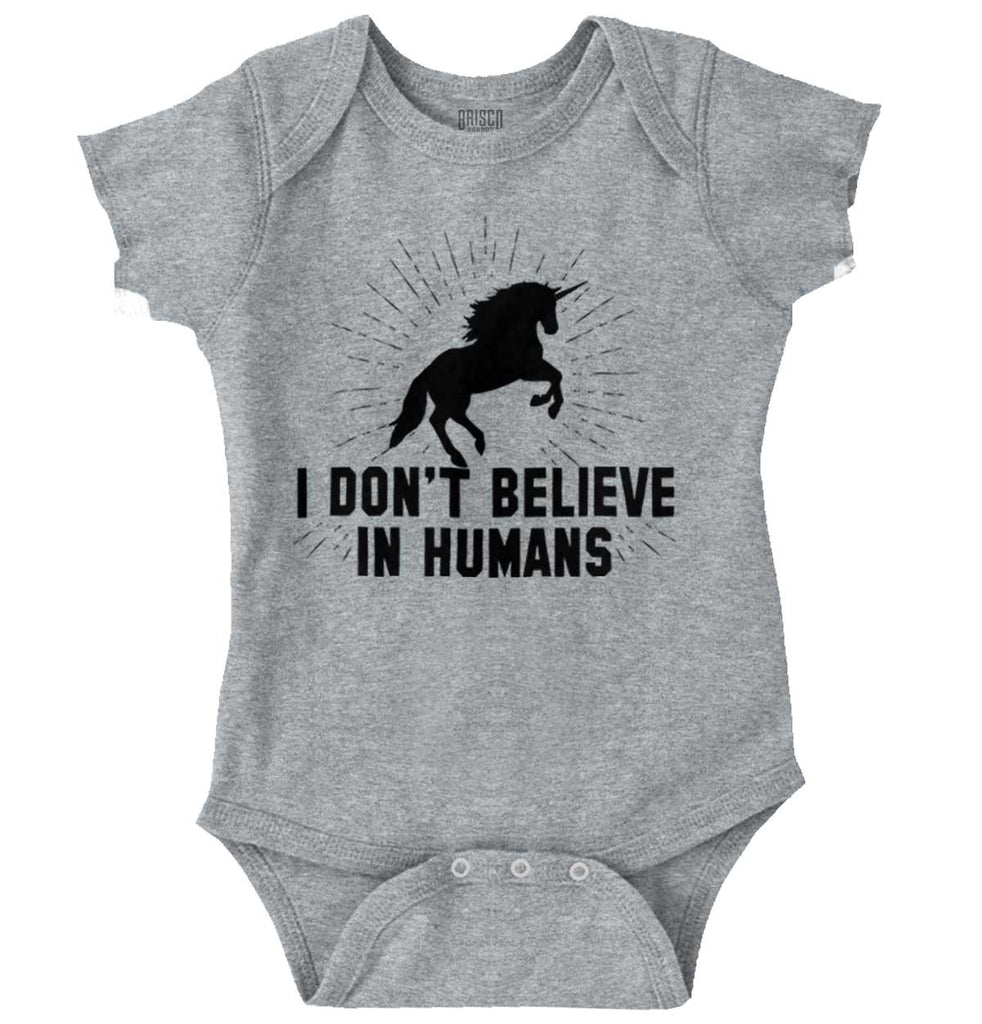 Don't Believe In Humans Romper Bodysuit-Direct To Garment Print-Brisco Baby