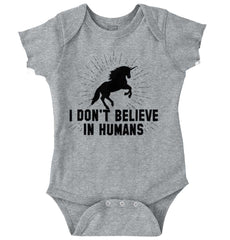 Don't Believe In Humans Romper Bodysuit-Direct To Garment Print-Brisco Baby