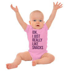 Really Like Snacks Romper Bodysuit-Direct To Garment Print-Brisco Baby