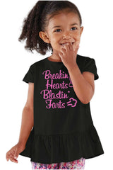 Blastin Farts Toddler Ruffle Bottom Tee-Direct To Garment Print-Brisco Baby