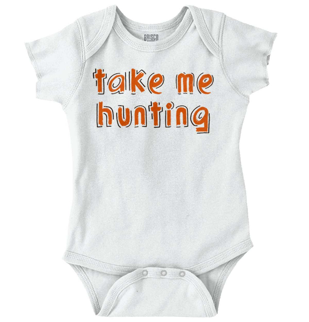Take Me Hunting Daddy Romper Bodysuit-Direct To Garment Print-Brisco Baby