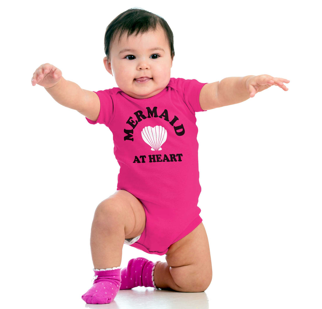 Mermaid At Heart Romper Bodysuit-Direct To Garment Print-Brisco Baby