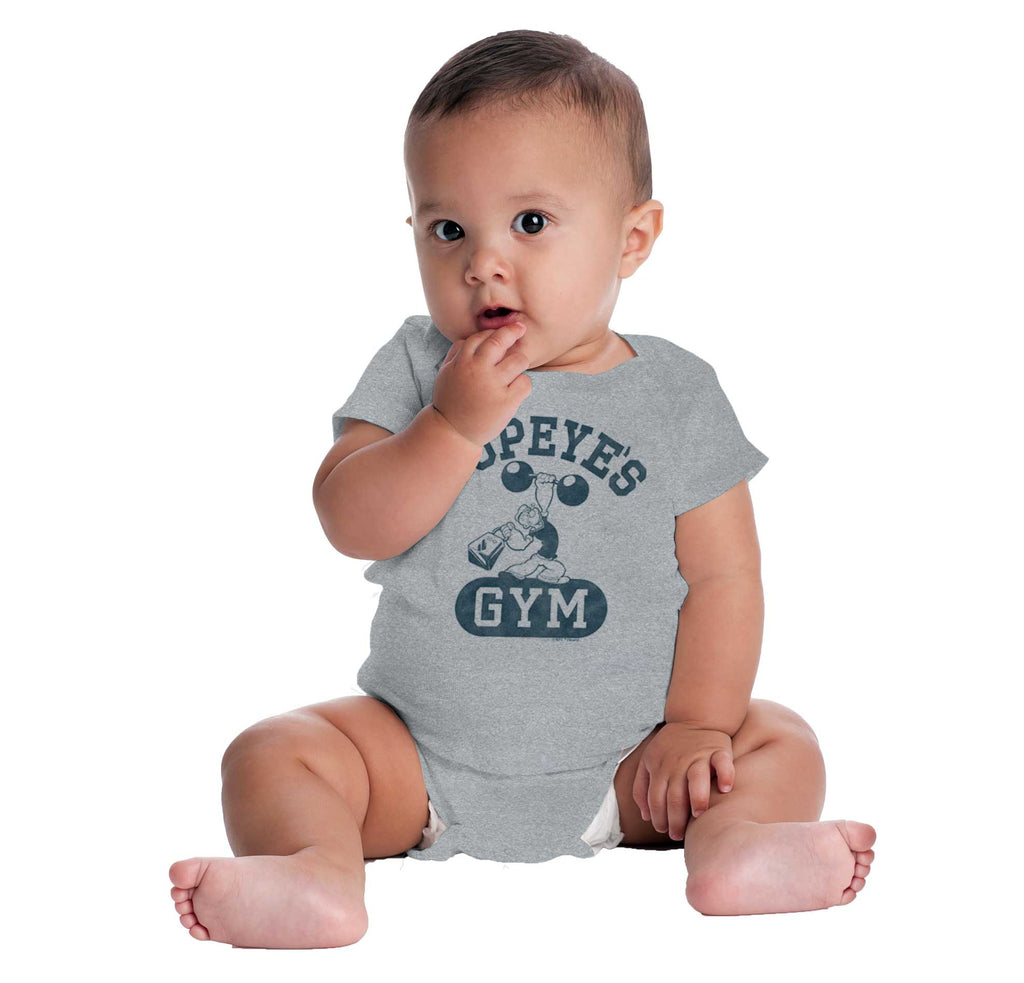 Popeye's Gym Romper Bodysuit-Direct To Garment Print-Brisco Baby