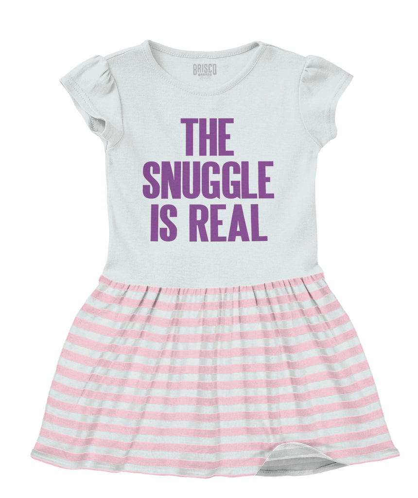 Snuggle Is Real Baby Striped Skirt Dress-Direct To Garment Print-Brisco Baby