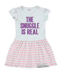 Snuggle Is Real Baby Striped Skirt Dress-Direct To Garment Print-Brisco Baby