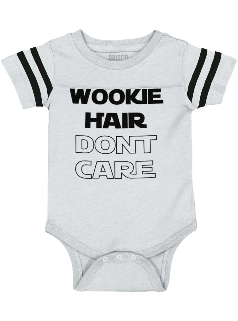 Wookie Hair Don't Ca Football Romper Bodysuit-Direct To Garment Print-Brisco Baby