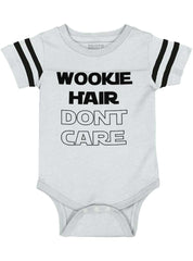 Wookie Hair Don't Ca Football Romper Bodysuit-Direct To Garment Print-Brisco Baby
