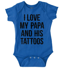 I Love Papa And Tattoos Romper Bodysuit-Direct To Garment Print-Brisco Baby