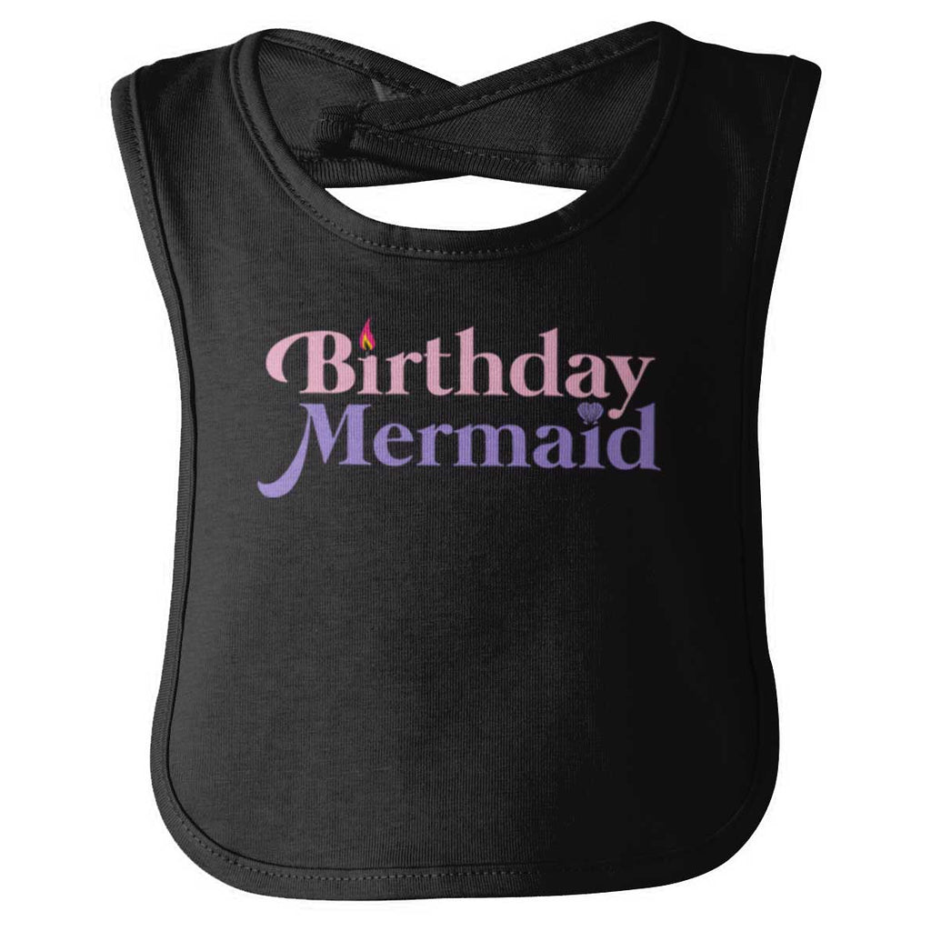 Birthday Mermaid Infant Baby Bib-Direct To Garment Print-Brisco Baby