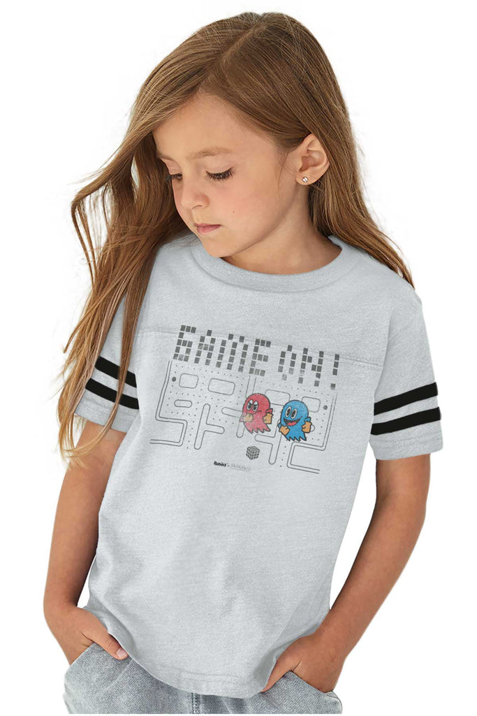 Pac-Man Ghosts Toddler Football Jersey Tee-Direct To Garment Print-Brisco Baby