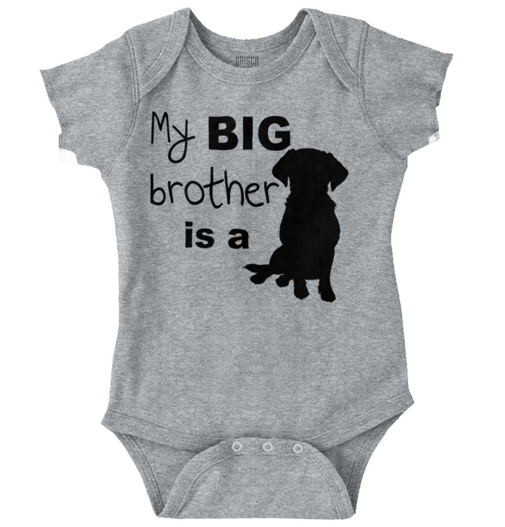 Brother is a Dog Romper Bodysuit-Direct To Garment Print-Brisco Baby