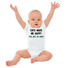 Cats Make Me Happy Romper Bodysuit-Direct To Garment Print-Brisco Baby