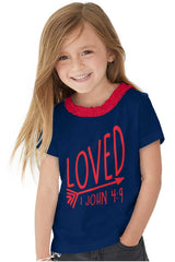 Loved Toddler Ruffled Trim T-Shirt-Direct To Garment Print-Brisco Baby