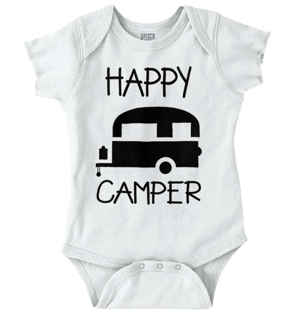Happy Camper Romper Bodysuit-Direct To Garment Print-Brisco Baby