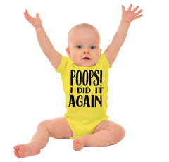 Poops I Did It Again Romper Bodysuit-Direct To Garment Print-Brisco Baby