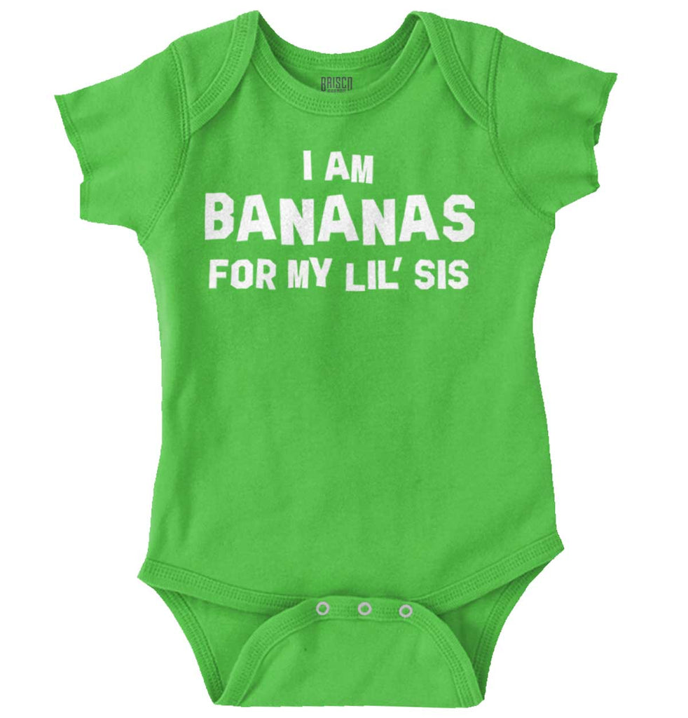 Bananas For Lil Sis Romper Bodysuit-Direct To Garment Print-Brisco Baby