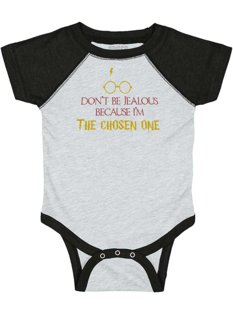Jealous Of Chosen One Raglan Romper Bodysuit-Direct To Garment Print-Brisco Baby