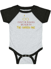 Jealous Of Chosen One Raglan Romper Bodysuit-Direct To Garment Print-Brisco Baby