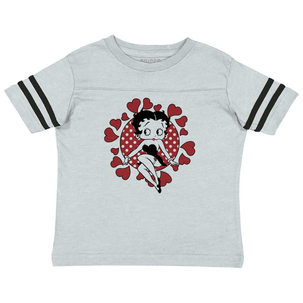 Vintage Betty Toddler Football Jersey Tee-Direct To Garment Print-Brisco Baby