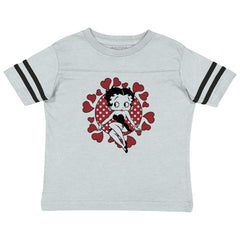 Vintage Betty Toddler Football Jersey Tee-Direct To Garment Print-Brisco Baby