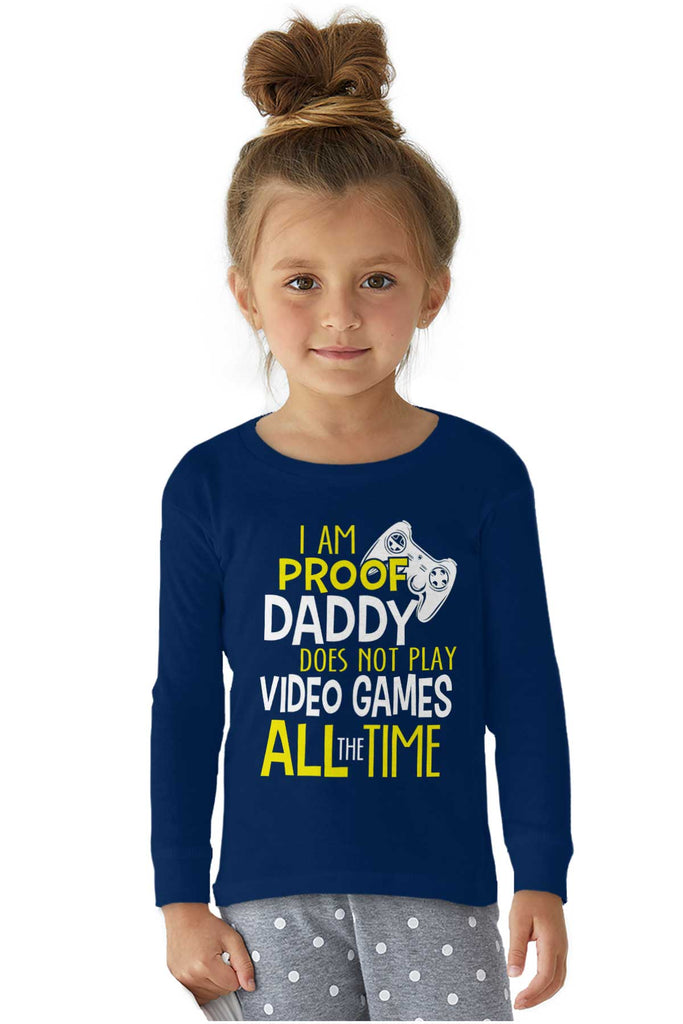Daddy Plays Video Games Solid Baby Pajama Top-Direct To Garment Print-Brisco Baby