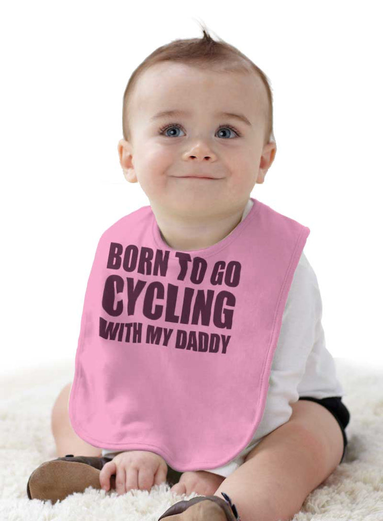 Cycling With Daddy Infant Baby Bib-Direct To Garment Print-Brisco Baby