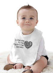 Love You Death Star Infant Baby Bib-Direct To Garment Print-Brisco Baby