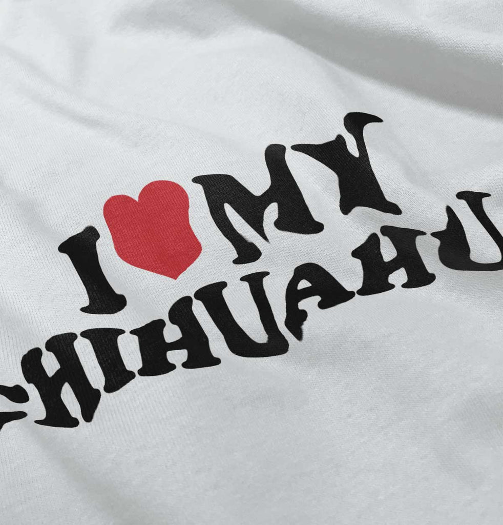 I Love My Chihuahua Romper Bodysuit-Direct To Garment Print-Brisco Baby