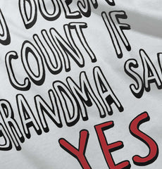No Doesn’t Count Grandma Infant Baby Bib-Direct To Garment Print-Brisco Baby