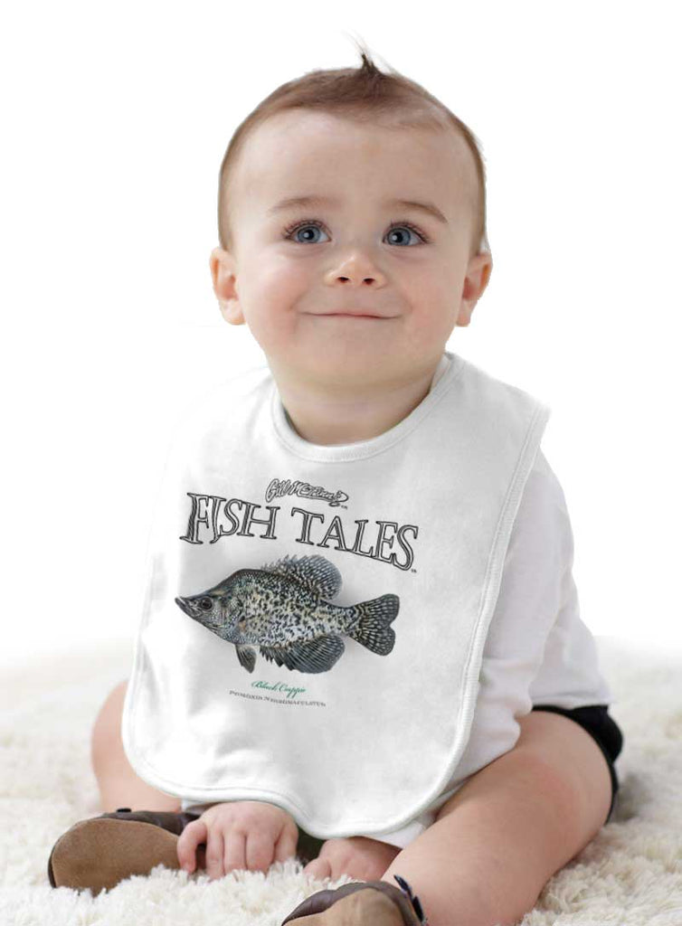 Black Crappie Fishing Infant Baby Bib-Direct To Garment Print-Brisco Baby