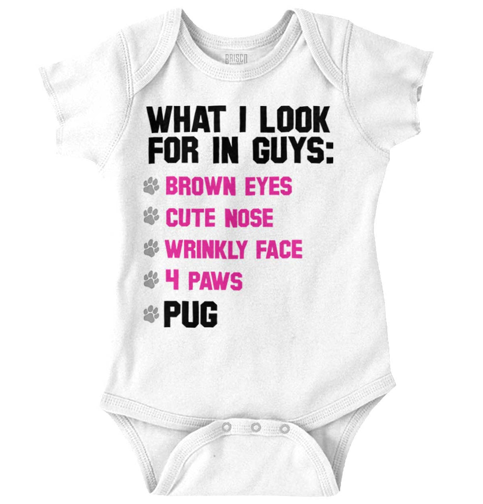 Pug Checklist Romper Bodysuit-Direct To Garment Print-Brisco Baby