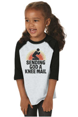 Sending God A Knee Mail Toddler Baseball-Direct To Garment Print-Brisco Baby