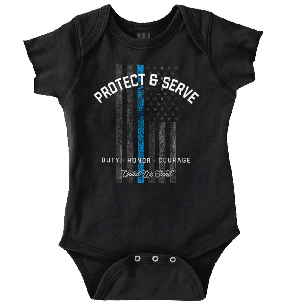 Protect And Serve Romper Bodysuit-Direct To Garment Print-Brisco Baby