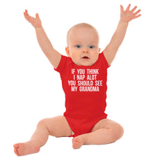 Nap A Lot See Grandma Romper Bodysuit-Direct To Garment Print-Brisco Baby