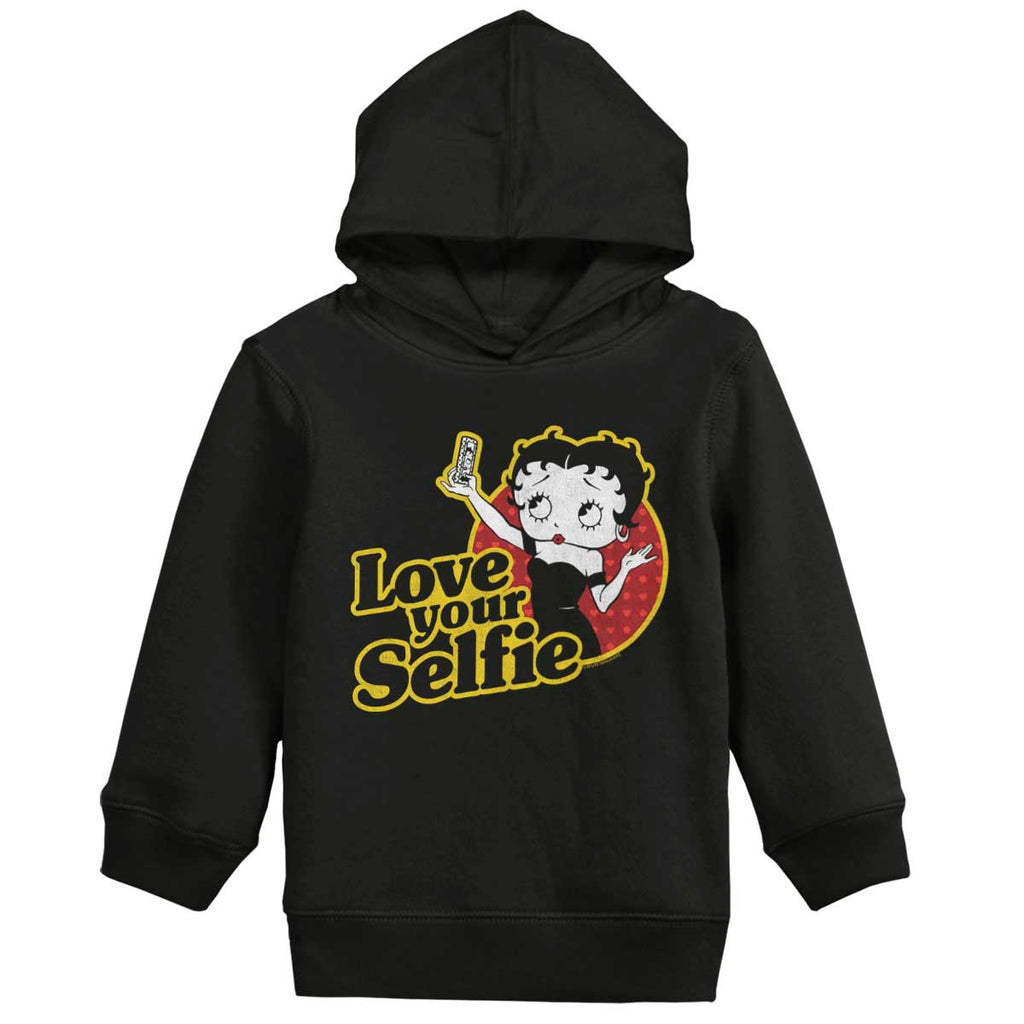 Love Your Selfie Toddler Pullover Hoodie-Direct To Garment Print-Brisco Baby