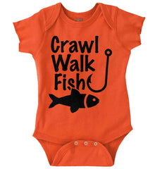 Crawl Walk Fish Romper Bodysuit-Direct To Garment Print-Brisco Baby
