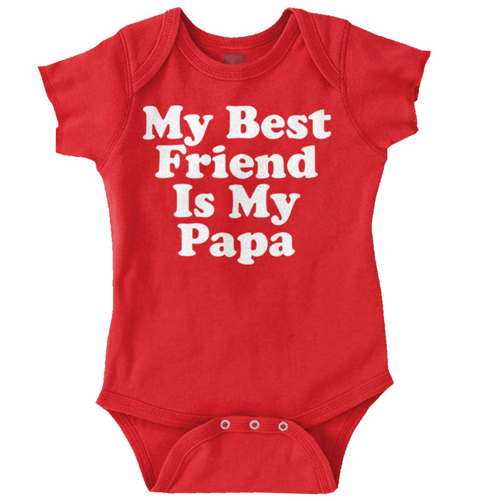 Best Friend Is Papa Romper Bodysuit-Direct To Garment Print-Brisco Baby