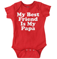 Best Friend Is Papa Romper Bodysuit-Direct To Garment Print-Brisco Baby