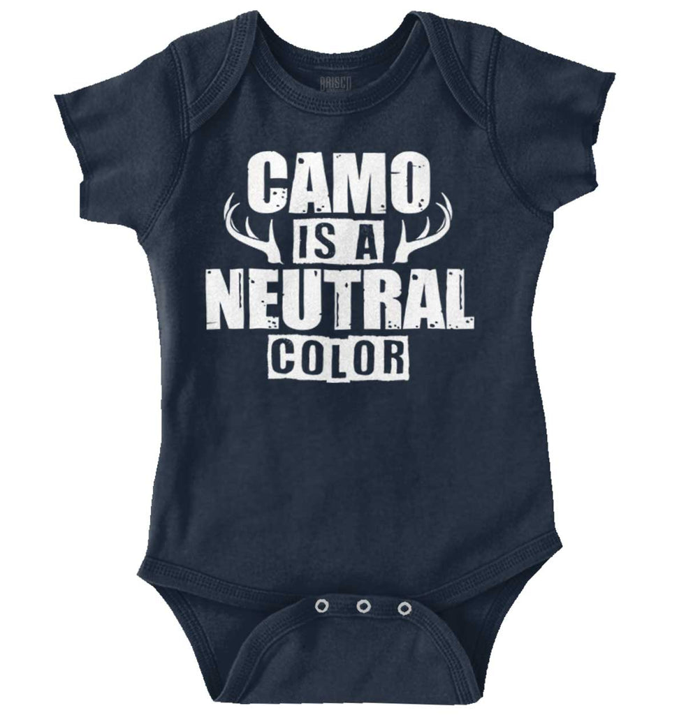 Camo Is A Neutral Color Romper Bodysuit-Direct To Garment Print-Brisco Baby