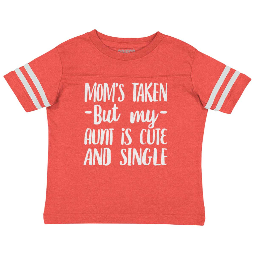 Aunt is Single Toddler Football Jersey Tee-Direct To Garment Print-Brisco Baby