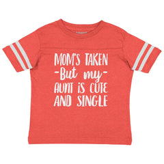 Aunt is Single Toddler Football Jersey Tee-Direct To Garment Print-Brisco Baby