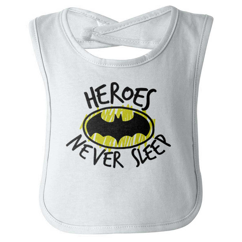 Heroes Never Sleep Infant Baby Bib-Direct To Garment Print-Brisco Baby