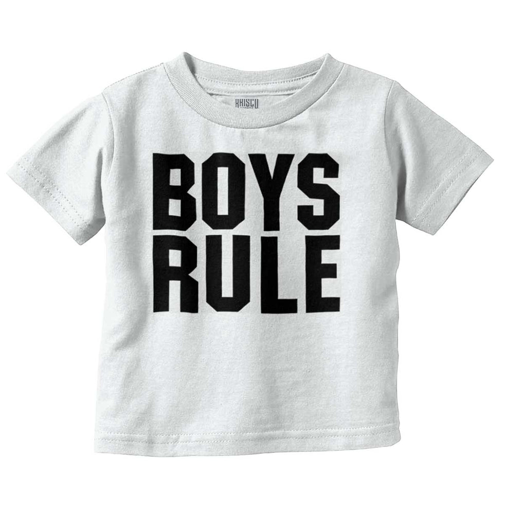 Boys Rule Infant Toddler T Shirt-Direct To Garment Print-Brisco Baby