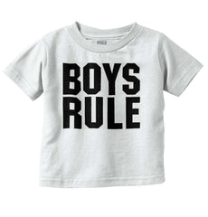 Boys Rule Infant Toddler T Shirt-Direct To Garment Print-Brisco Baby