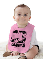 One Broke Grandpa Infant Baby Bib-Direct To Garment Print-Brisco Baby