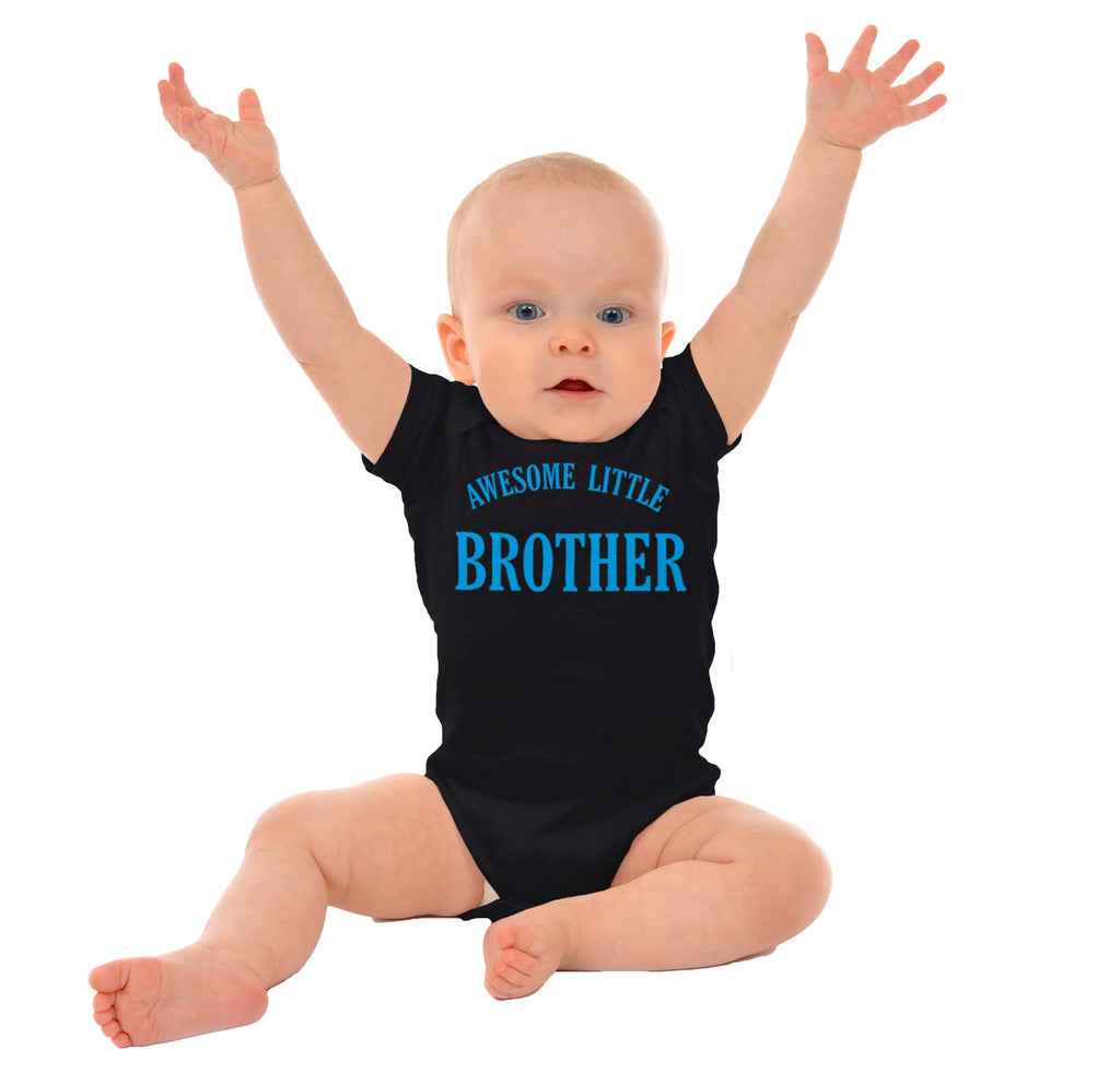 Awesome Little Brother Romper Bodysuit-Direct To Garment Print-Brisco Baby
