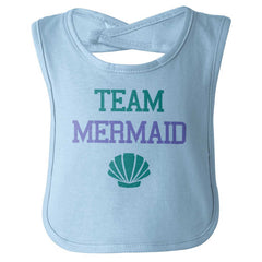 Team Mermaid Infant Baby Bib-Direct To Garment Print-Brisco Baby