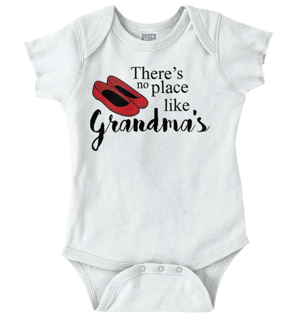 There's No Place Like Grandma's Romper Bodysuit-Direct To Garment Print-Brisco Baby