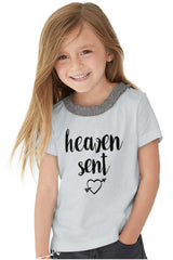 Heaven Sent Toddler Ruffled Trim T-Shirt-Direct To Garment Print-Brisco Baby